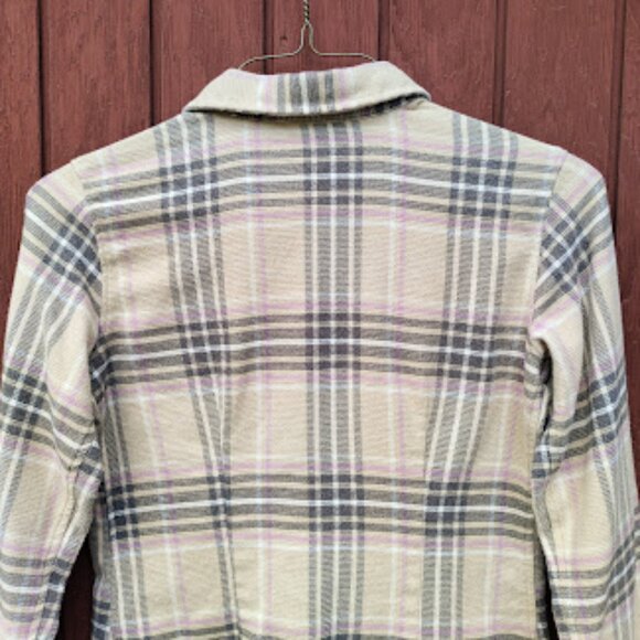 PATAGONIA | Brown Long Sleeve Fjord Plaid Flannel Cotton Shirt Mojave Khaki 6 - Picture 6 of 11